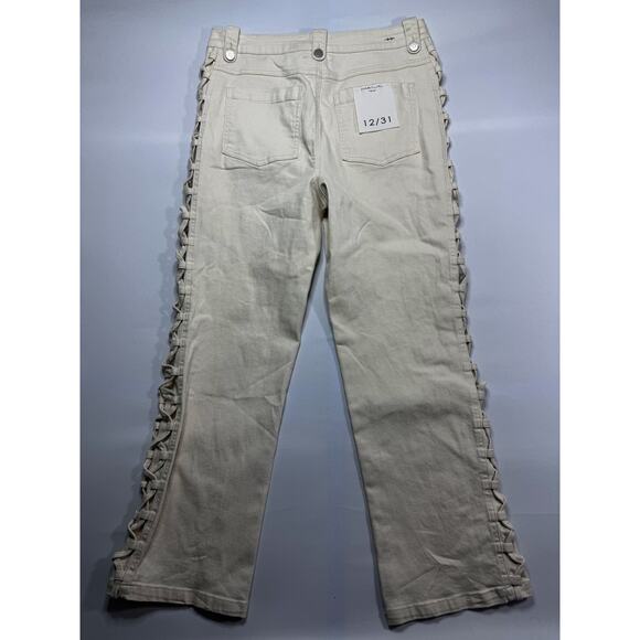 NWT Habitual Women's Cable Ankle Straight Leg Cream Denim Jeans -12/31 (33x29.5) - Picture 2 of 6
